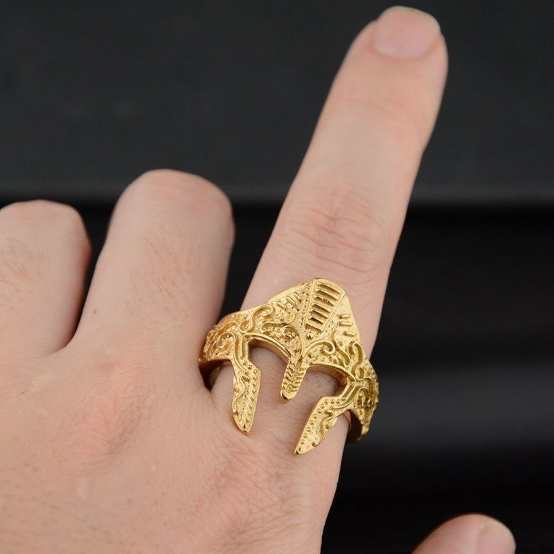 Bold Warrior Mask Ring - New Fashion Statement for Unique Personalities snake - label