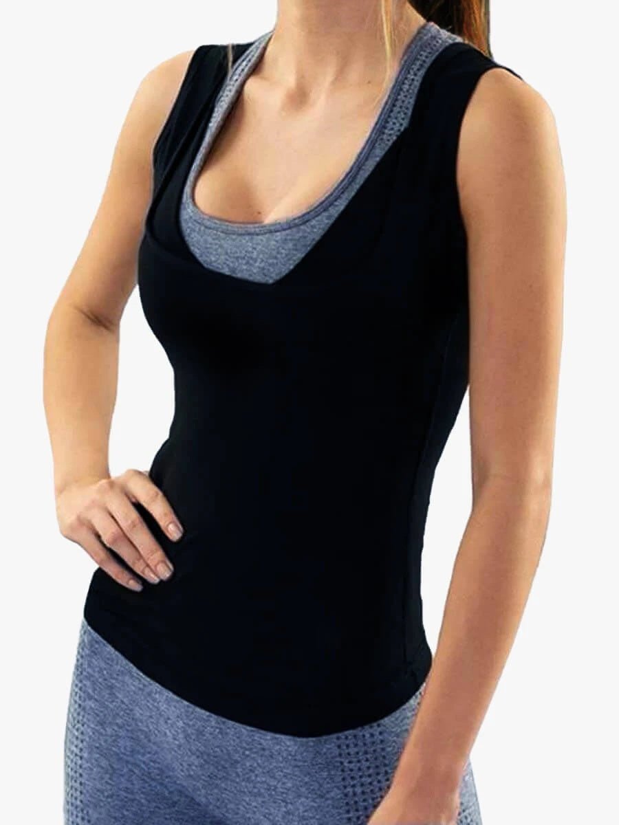 Men's Neoprene Sweat Sauna Vest - Body Shaper, Waist Trainer, and Slimming Shapewear snake - label