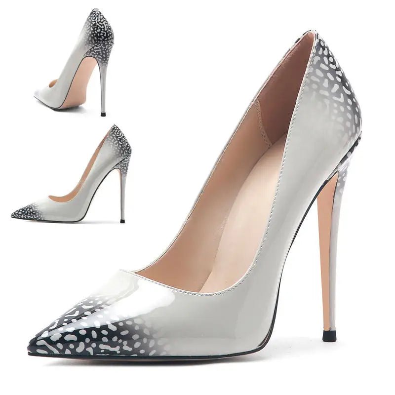 3D Printed High Heels | Stylish 12cm Microfiber Stilettos snake - label