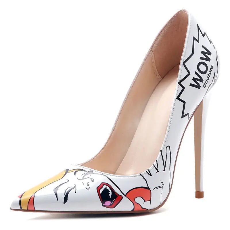 3D Printed High Heels | Stylish 12cm Microfiber Stilettos snake - label