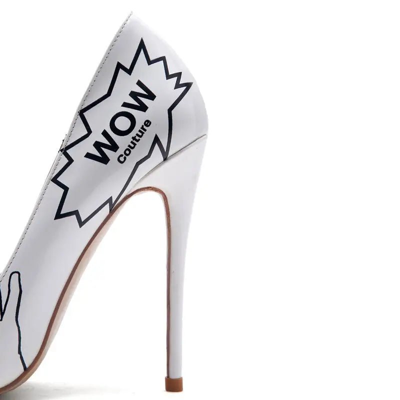 3D Printed High Heels | Stylish 12cm Microfiber Stilettos snake - label