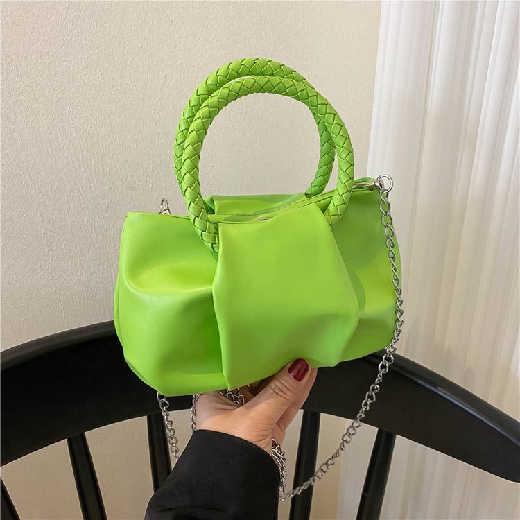 Portable Cloud Underarm Pleated Tote - Stylish Chain Crossbody Bag for Women snake - label