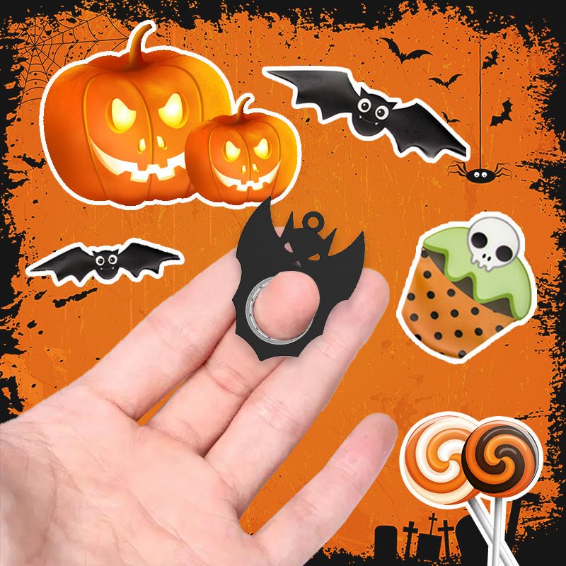 Halloween Bat Demon Fidget Spinner Keychain - Ghost Hand Spinner, Stress - Relief Toy & Bottle Opener for Kids and Adults snake - label