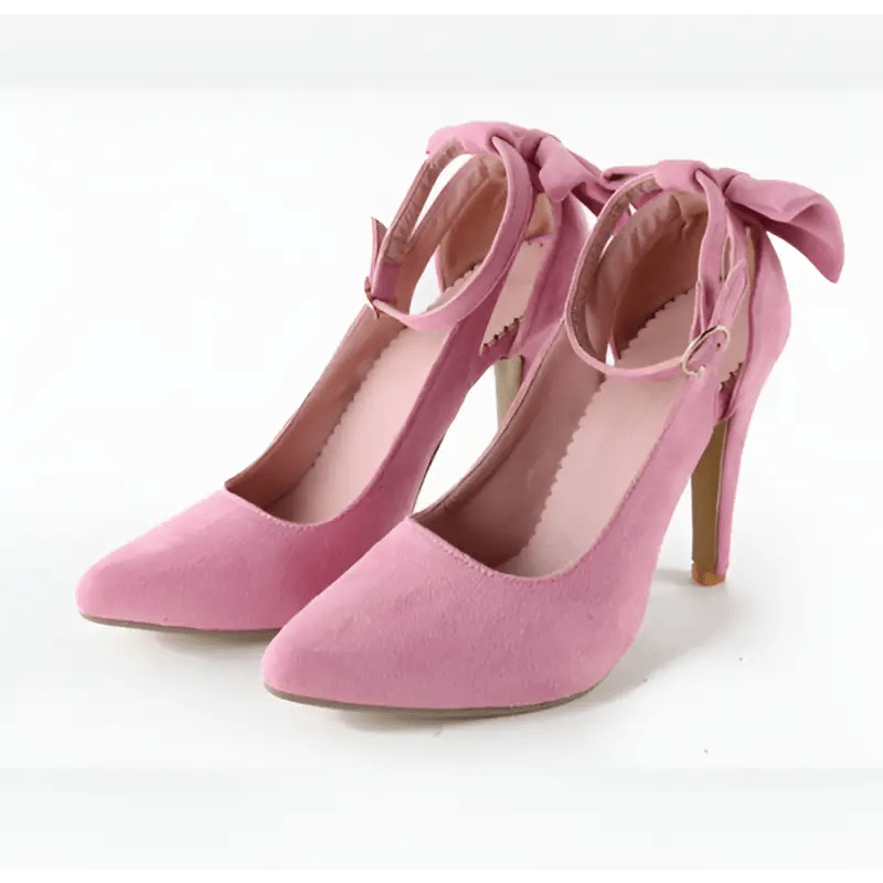 Bow High Heels with 8CM Heel & Pointed Toe - Stylish Fashion Sandals snake - label