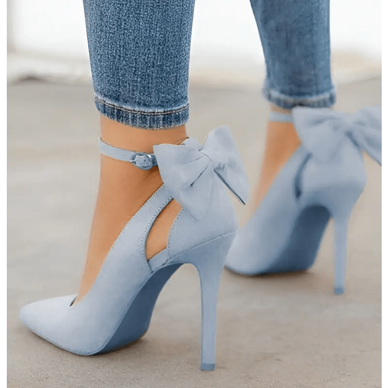 Bow High Heels with 8CM Heel & Pointed Toe - Stylish Fashion Sandals snake - label