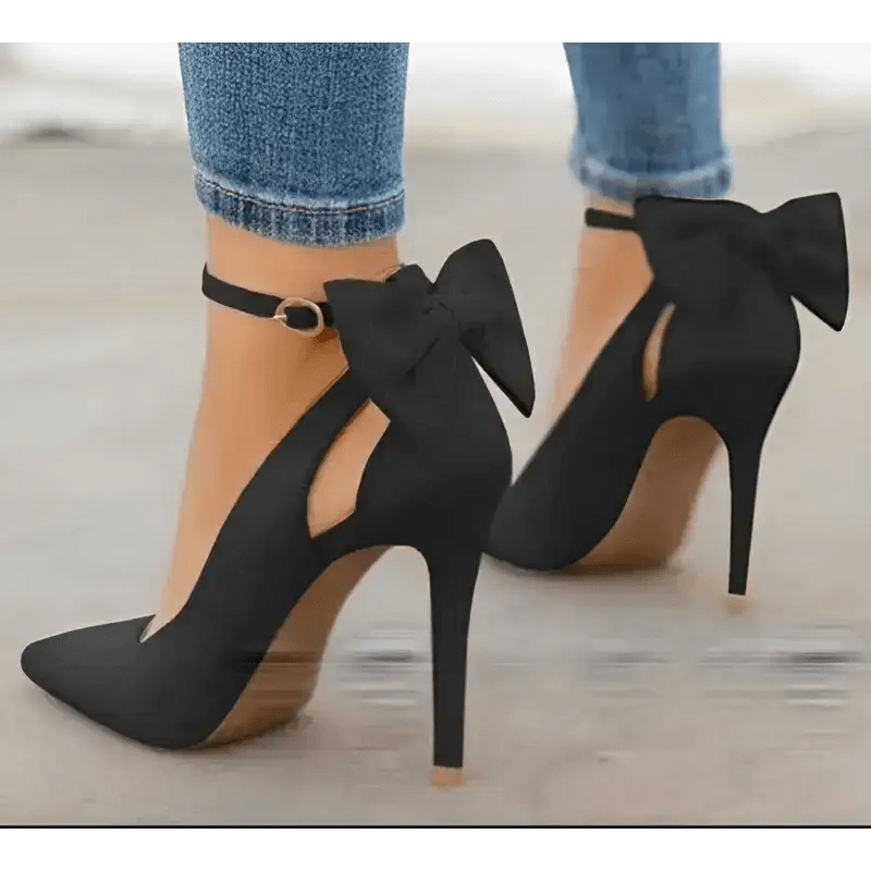 Bow High Heels with 8CM Heel & Pointed Toe - Stylish Fashion Sandals snake - label