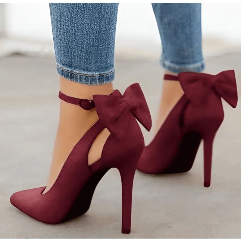 Bow High Heels with 8CM Heel & Pointed Toe - Stylish Fashion Sandals snake - label