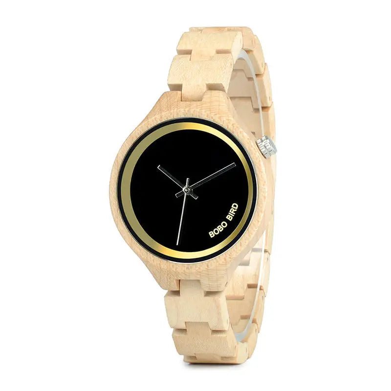 Business Casual Wooden Watches for Men, Quartz Movement, Butterfly Buckle snake - label