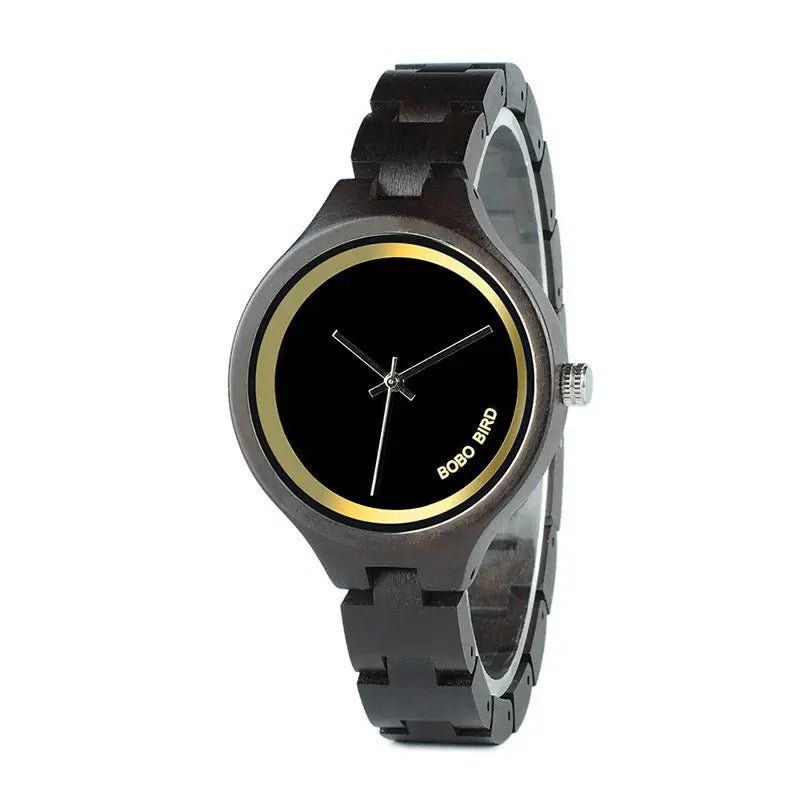 Business Casual Wooden Watches for Men, Quartz Movement, Butterfly Buckle snake - label