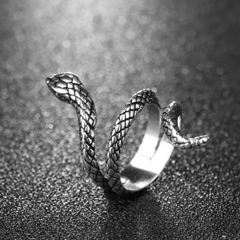 Captivating Spirit Snake Ring: High - Quality Alloy, Adjustable Size, Intricate Design, Symbolism of Wisdom snake - label