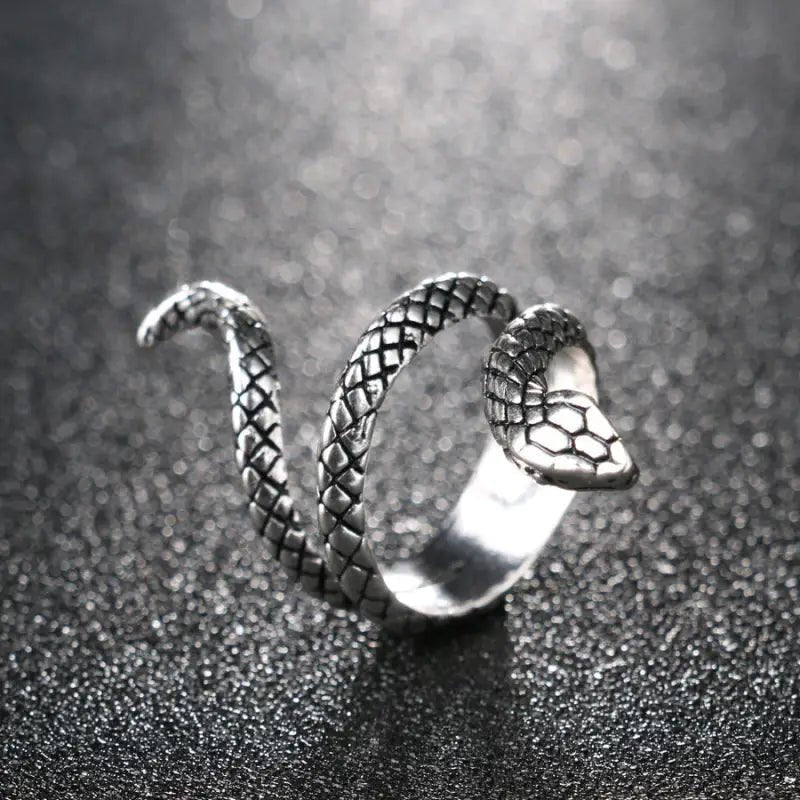 Captivating Spirit Snake Ring: High - Quality Alloy, Adjustable Size, Intricate Design, Symbolism of Wisdom snake - label