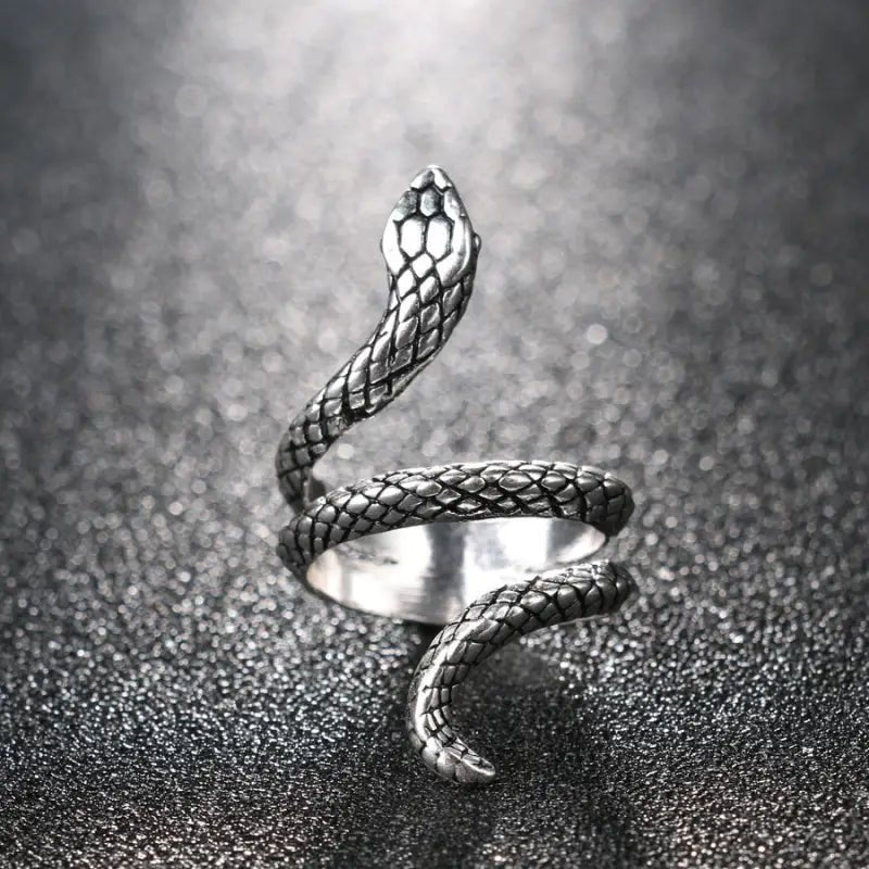 Captivating Spirit Snake Ring: High - Quality Alloy, Adjustable Size, Intricate Design, Symbolism of Wisdom snake - label