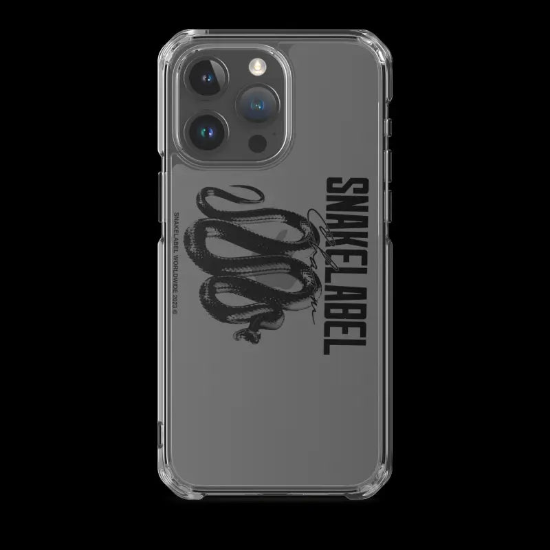 Clear iPhone Case: Protective Clear Case for iPhone SE 2020 snake - label