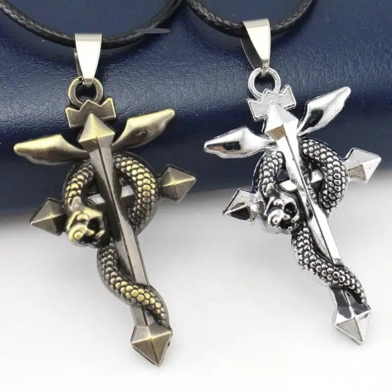 Cord Cross Snake Necklace: Lightweight Unisex Geometry Pendant, 4.5*2.5cm snake - label