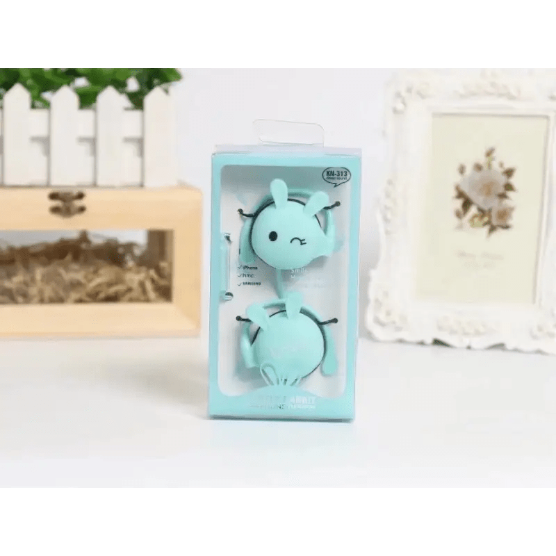 Cute Bunny Earphones: High - Quality ABS Over - Ear Headphones snake - label
