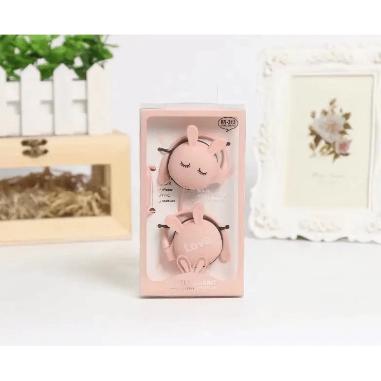 Cute Bunny Earphones: High - Quality ABS Over - Ear Headphones snake - label