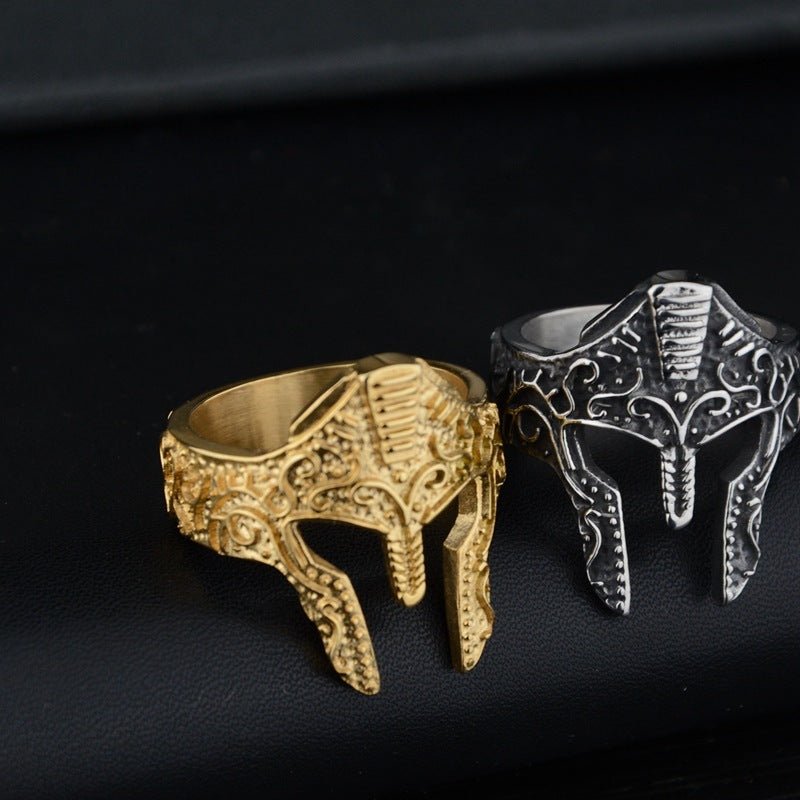 Bold Warrior Mask Ring - New Fashion Statement for Unique Personalities snake - label