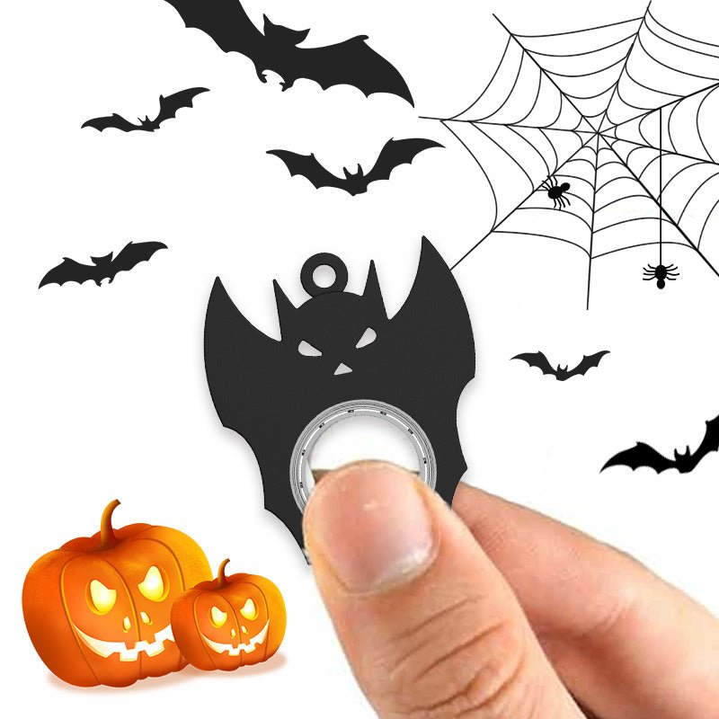 Halloween Bat Demon Fidget Spinner Keychain - Ghost Hand Spinner, Stress - Relief Toy & Bottle Opener for Kids and Adults snake - label