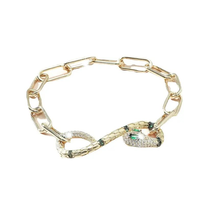 Exotic Snake Bracelet with Elegant Gold Design & Unique Style snake - label