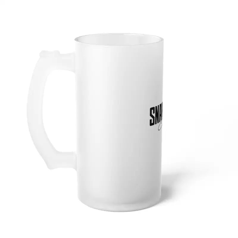 Frosted Glass Beer Mug with 16oz Capacity & Frosted Glass Material snake - label