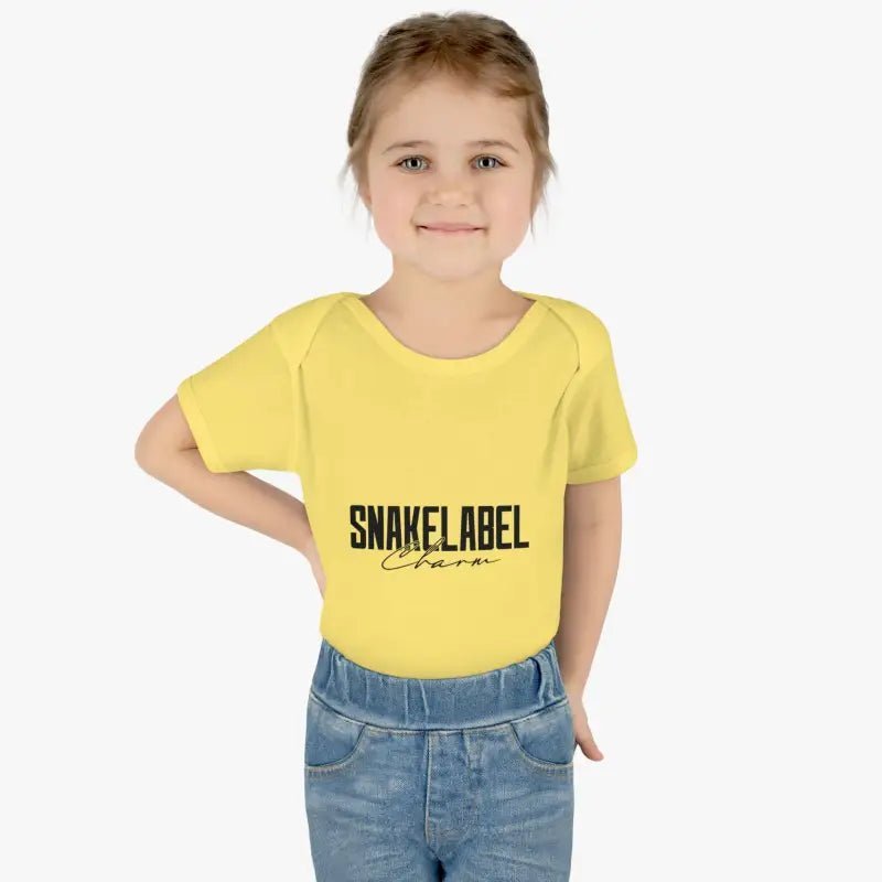 Infant Baby Rib Bodysuit with Lap Shoulders & Tear - Away Label snake - label