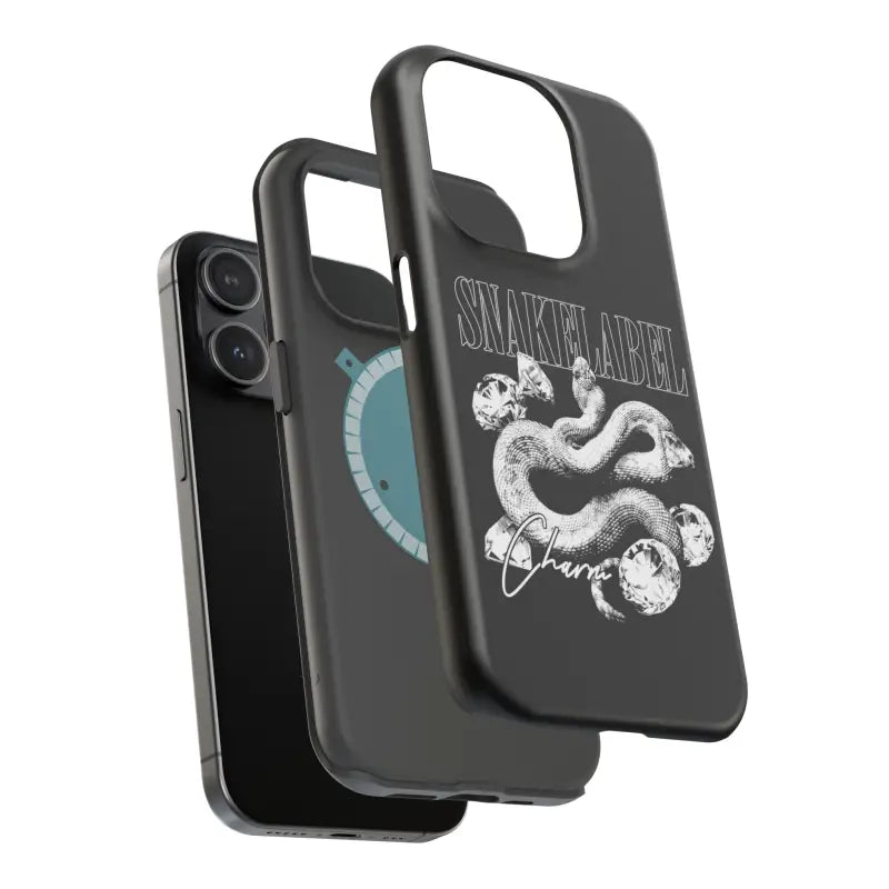 Magnetic Snake Tough Cases with Embedded Magnet Module - Impact - Resistant iPhone Cover snake - label