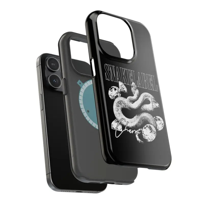 Magnetic Snake Tough Cases with Embedded Magnet Module - Impact - Resistant iPhone Cover snake - label