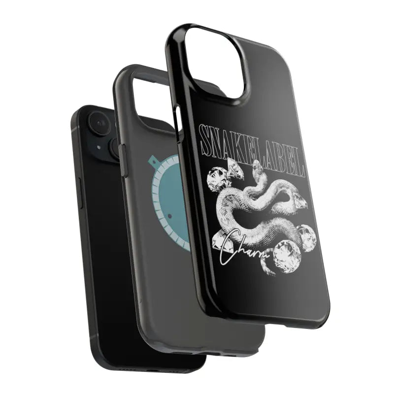 Magnetic Snake Tough Cases with Embedded Magnet Module - Impact - Resistant iPhone Cover snake - label