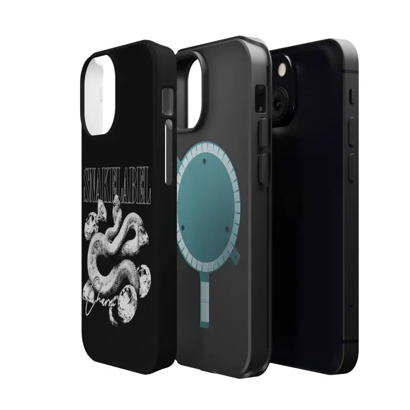 Magnetic Snake Tough Cases with Embedded Magnet Module - Impact - Resistant iPhone Cover snake - label