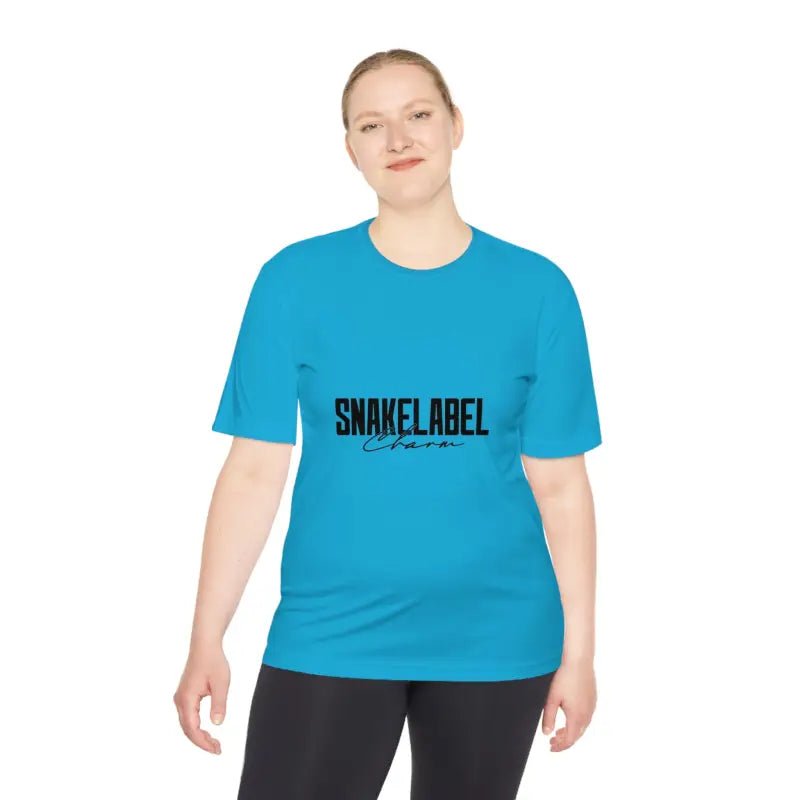 Moisture Wicking Athletic snake Tee - Lightweight Breathable Performance Shirt with PosiChargeĀ® Technology and Set - in Sleeves snake - label