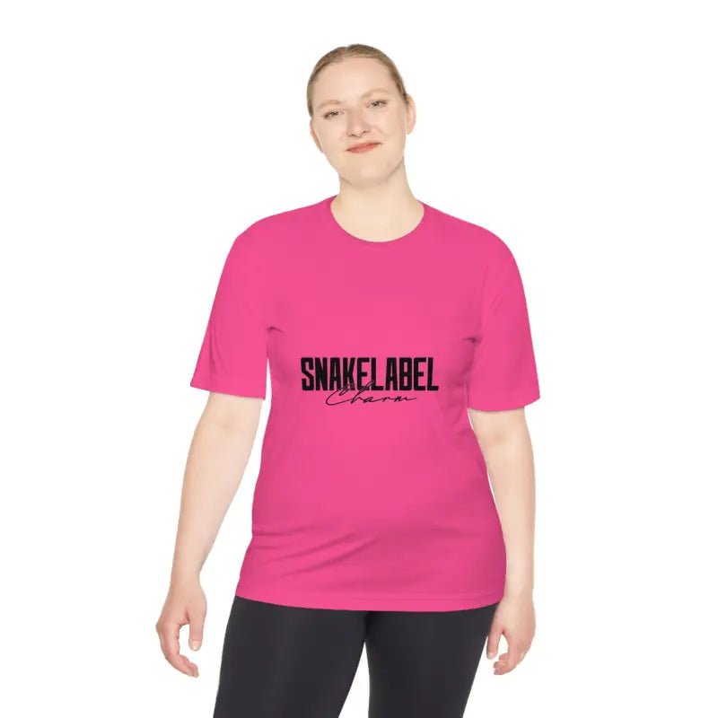 Moisture Wicking Athletic snake Tee - Lightweight Breathable Performance Shirt with PosiChargeĀ® Technology and Set - in Sleeves snake - label