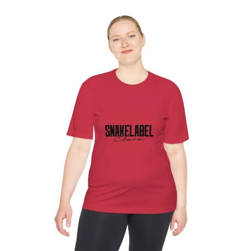 Moisture Wicking Athletic snake Tee - Lightweight Breathable Performance Shirt with PosiChargeĀ® Technology and Set - in Sleeves snake - label