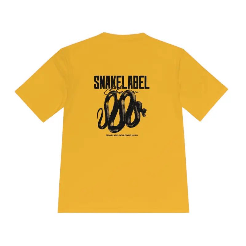Moisture Wicking Athletic snake Tee - Lightweight Breathable Performance Shirt with PosiChargeĀ® Technology and Set - in Sleeves snake - label