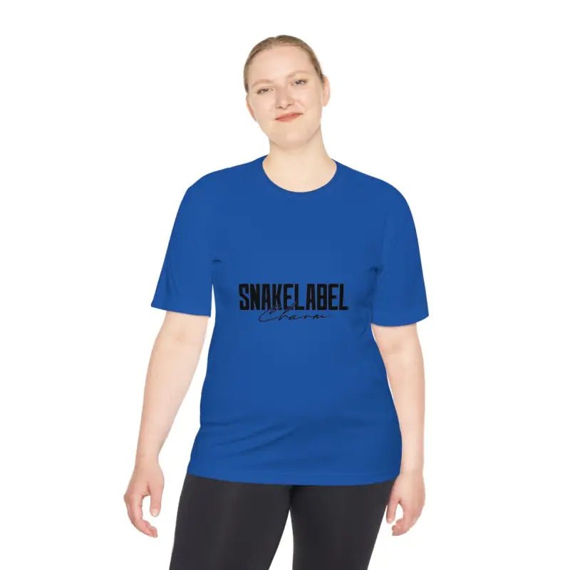 Moisture Wicking Athletic snake Tee - Lightweight Breathable Performance Shirt with PosiChargeĀ® Technology and Set - in Sleeves snake - label