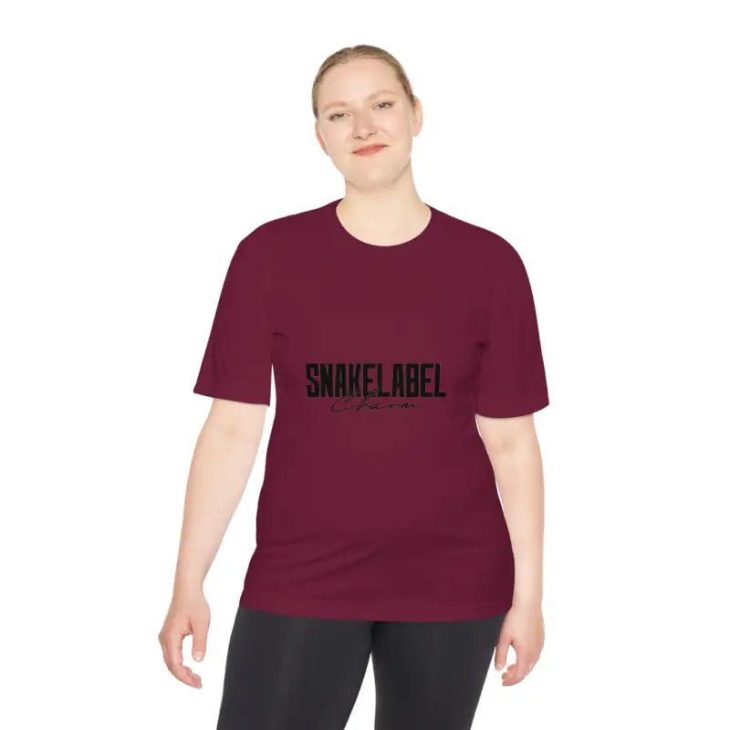 Moisture Wicking Athletic snake Tee - Lightweight Breathable Performance Shirt with PosiChargeĀ® Technology and Set - in Sleeves snake - label