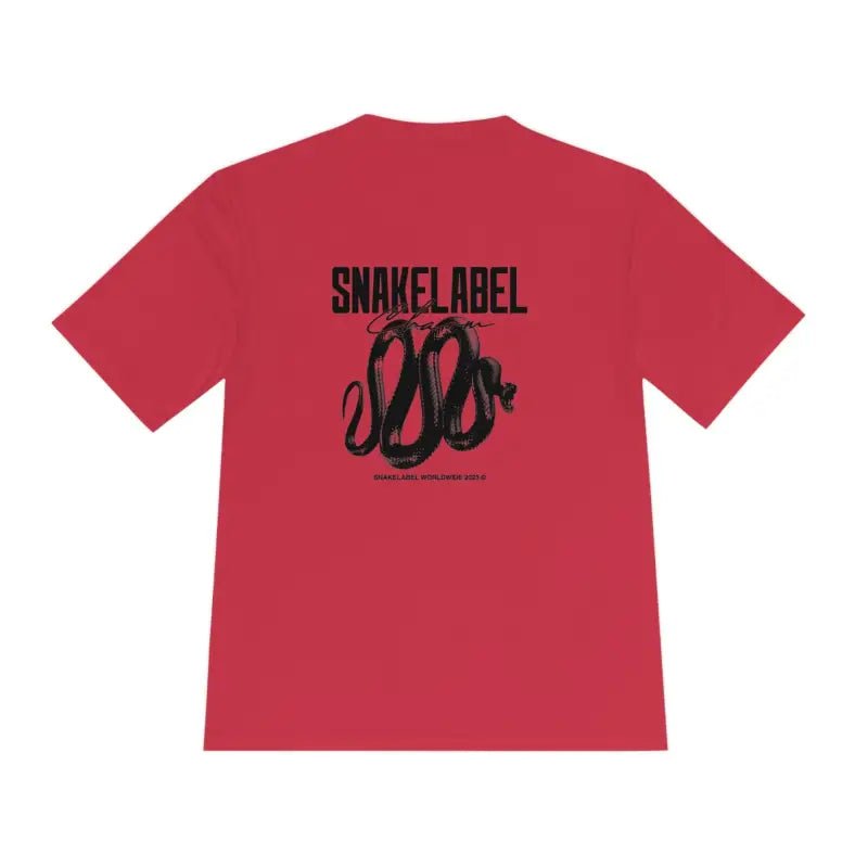 Moisture Wicking Athletic snake Tee - Lightweight Breathable Performance Shirt with PosiChargeĀ® Technology and Set - in Sleeves snake - label