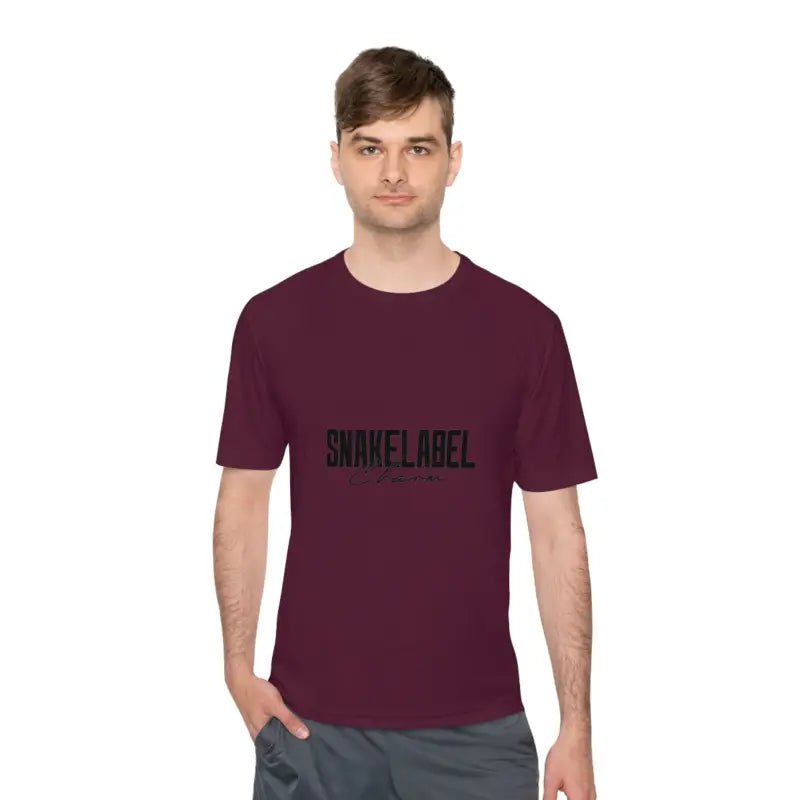 Moisture Wicking Athletic snake Tee - Lightweight Breathable Performance Shirt with PosiChargeĀ® Technology and Set - in Sleeves snake - label