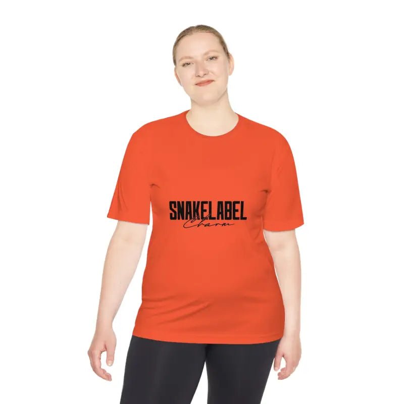 Moisture Wicking Athletic snake Tee - Lightweight Breathable Performance Shirt with PosiChargeĀ® Technology and Set - in Sleeves snake - label