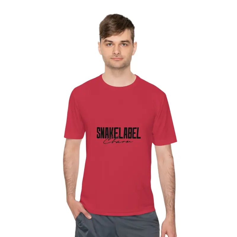 Moisture Wicking Athletic snake Tee - Lightweight Breathable Performance Shirt with PosiChargeĀ® Technology and Set - in Sleeves snake - label