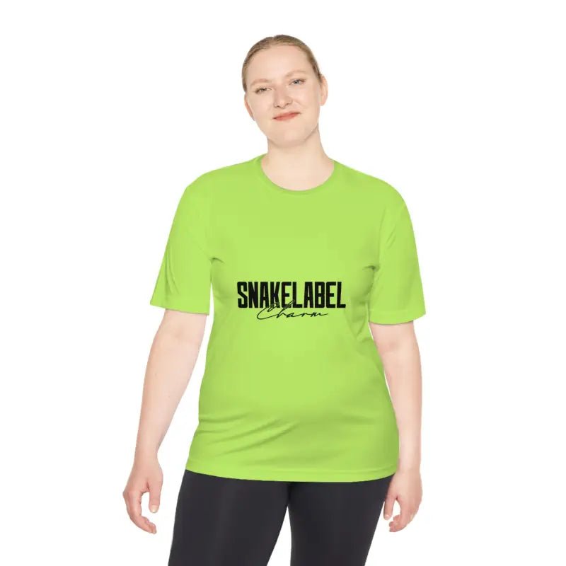 Moisture Wicking Athletic snake Tee - Lightweight Breathable Performance Shirt with PosiChargeĀ® Technology and Set - in Sleeves snake - label