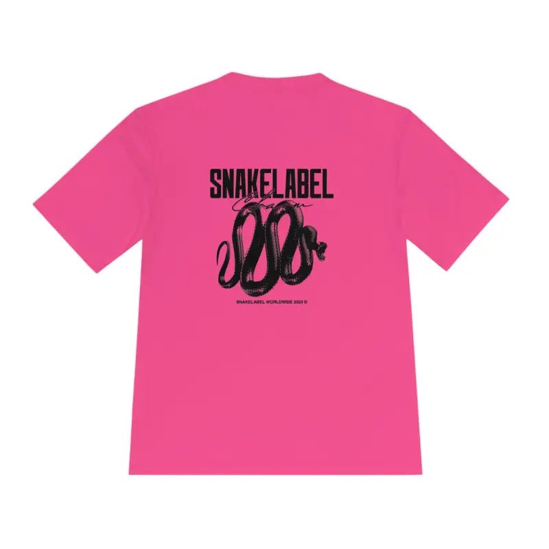 Moisture Wicking Athletic snake Tee - Lightweight Breathable Performance Shirt with PosiChargeĀ® Technology and Set - in Sleeves snake - label