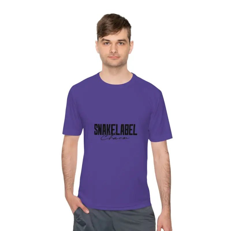 Moisture Wicking Athletic snake Tee - Lightweight Breathable Performance Shirt with PosiChargeĀ® Technology and Set - in Sleeves snake - label