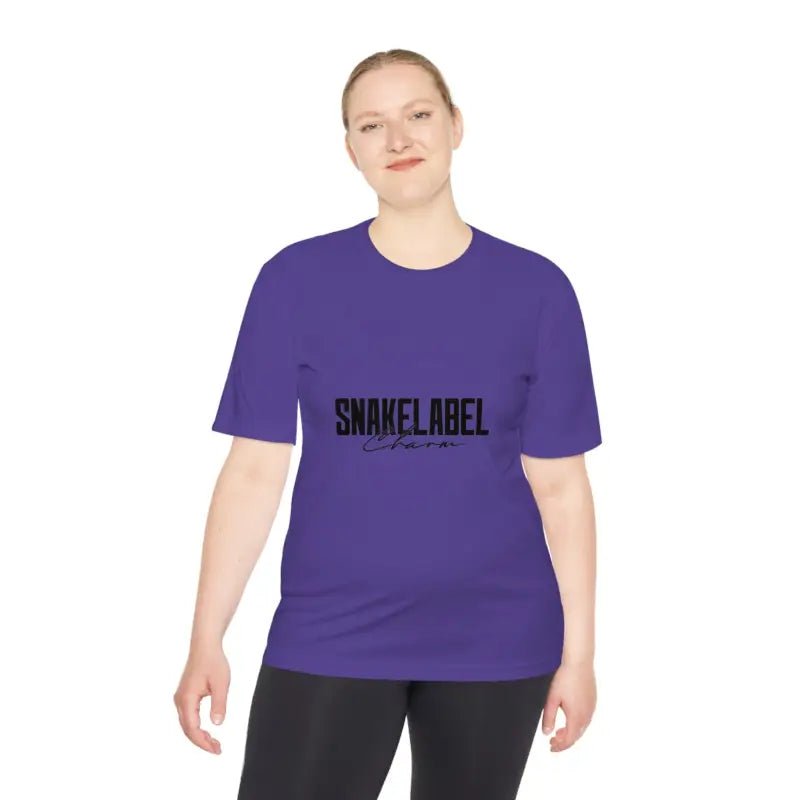 Moisture Wicking Athletic snake Tee - Lightweight Breathable Performance Shirt with PosiChargeĀ® Technology and Set - in Sleeves snake - label