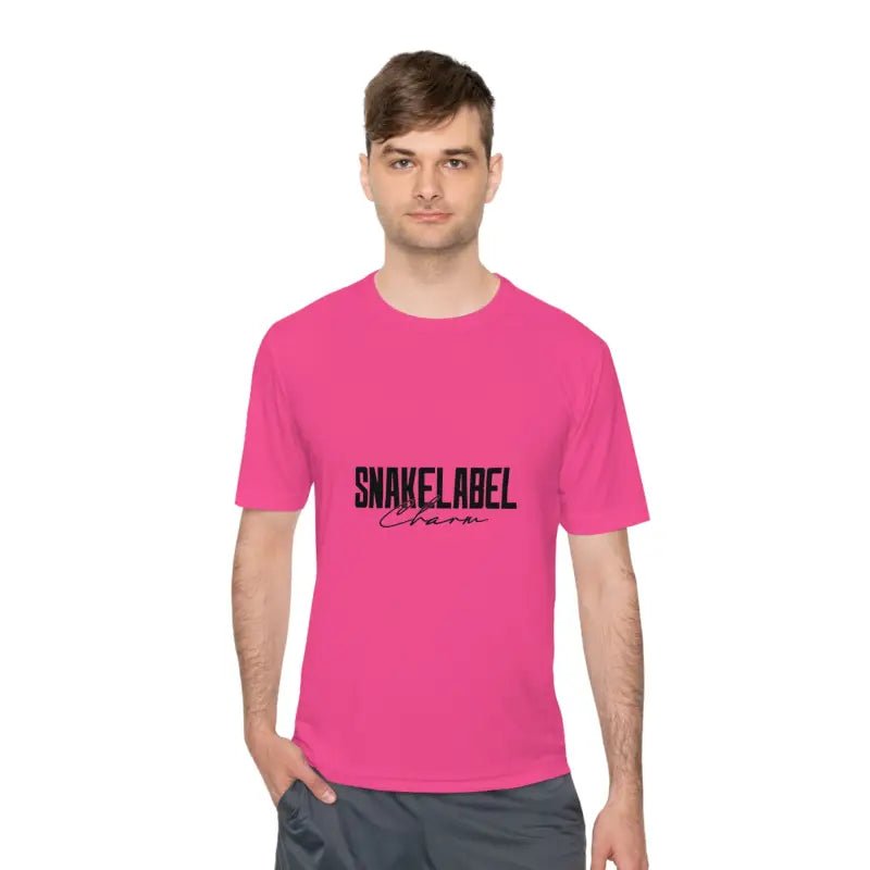 Moisture Wicking Athletic snake Tee - Lightweight Breathable Performance Shirt with PosiChargeĀ® Technology and Set - in Sleeves snake - label