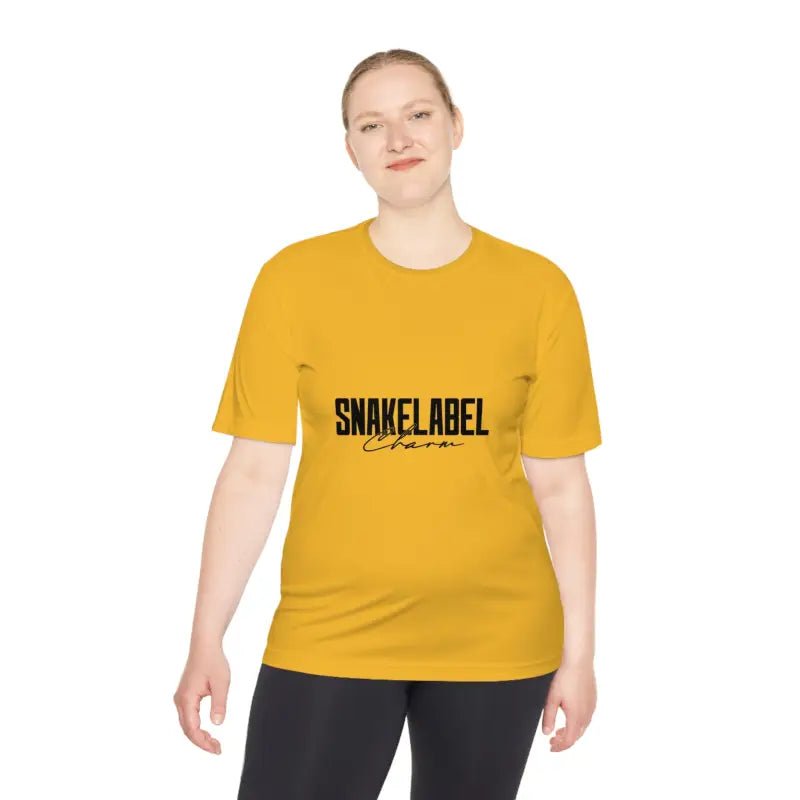 Moisture Wicking Athletic snake Tee - Lightweight Breathable Performance Shirt with PosiChargeĀ® Technology and Set - in Sleeves snake - label