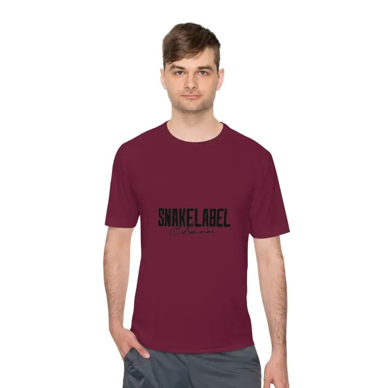 Moisture Wicking Athletic snake Tee - Lightweight Breathable Performance Shirt with PosiChargeĀ® Technology and Set - in Sleeves snake - label