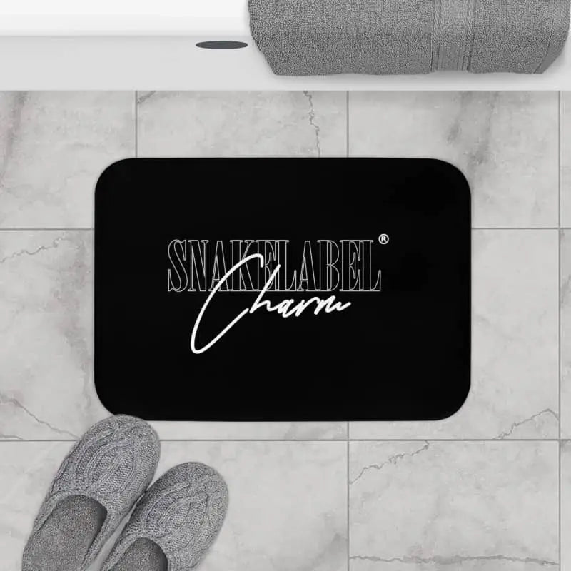 Snake Bath Mat with Anti - Slip Backing and Microfiber Construction in 2 Size Options snake - label