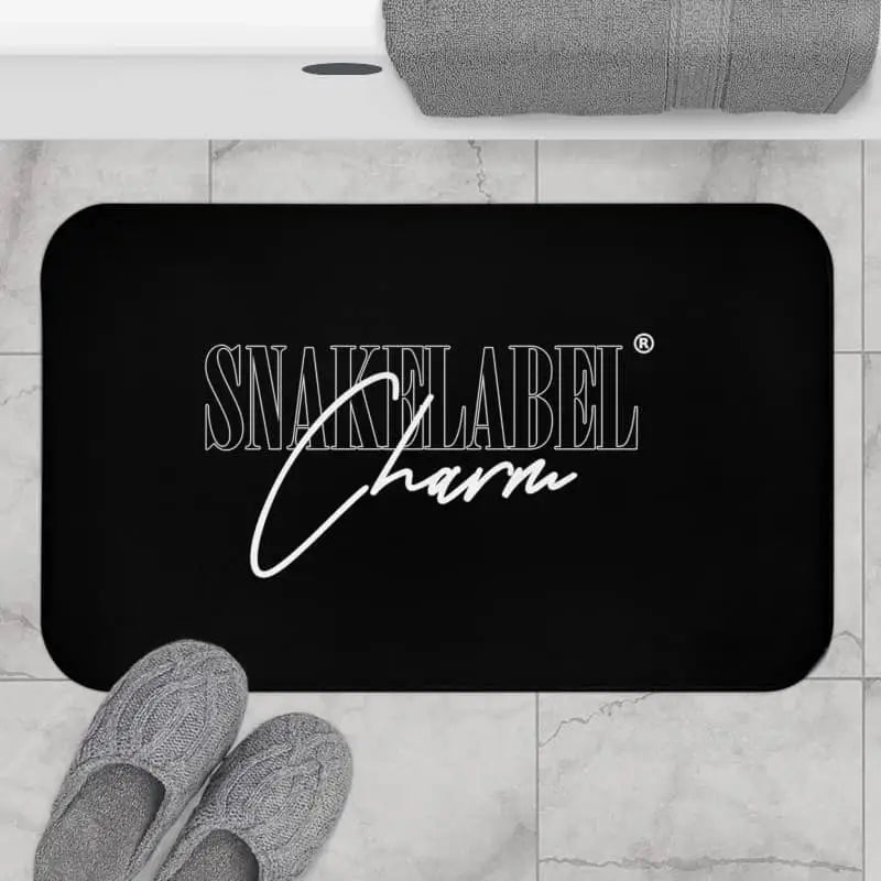 Snake Bath Mat with Anti - Slip Backing and Microfiber Construction in 2 Size Options snake - label