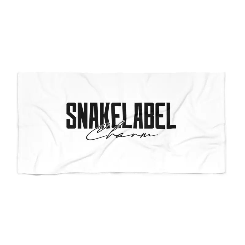 Snake Beach Towel - Luxe Polyester - Cotton Blend, Custom Size Options & Durable Cotton Loop snake - label