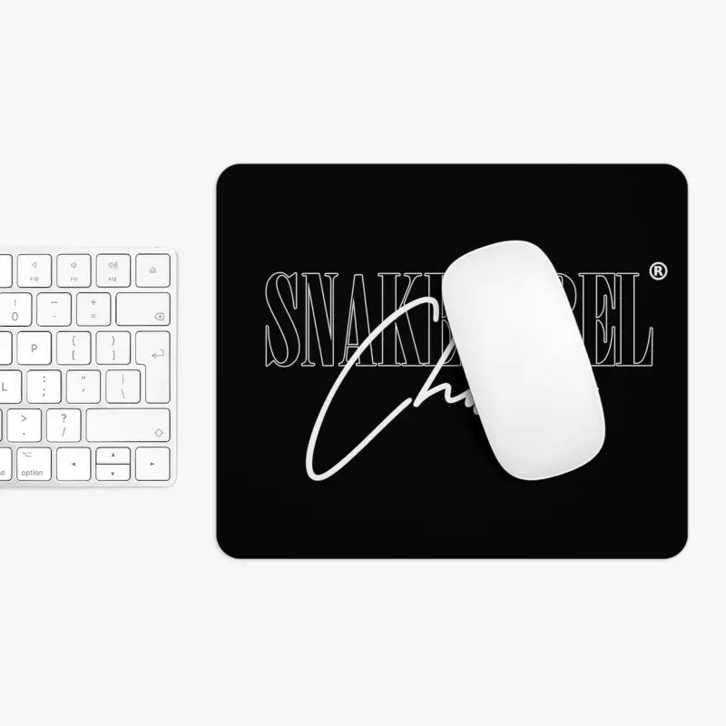 Snake Mouse Pad with Non - Slip Rubber Bottom - Comfortable & Durable - 2 Shapes Available snake - label